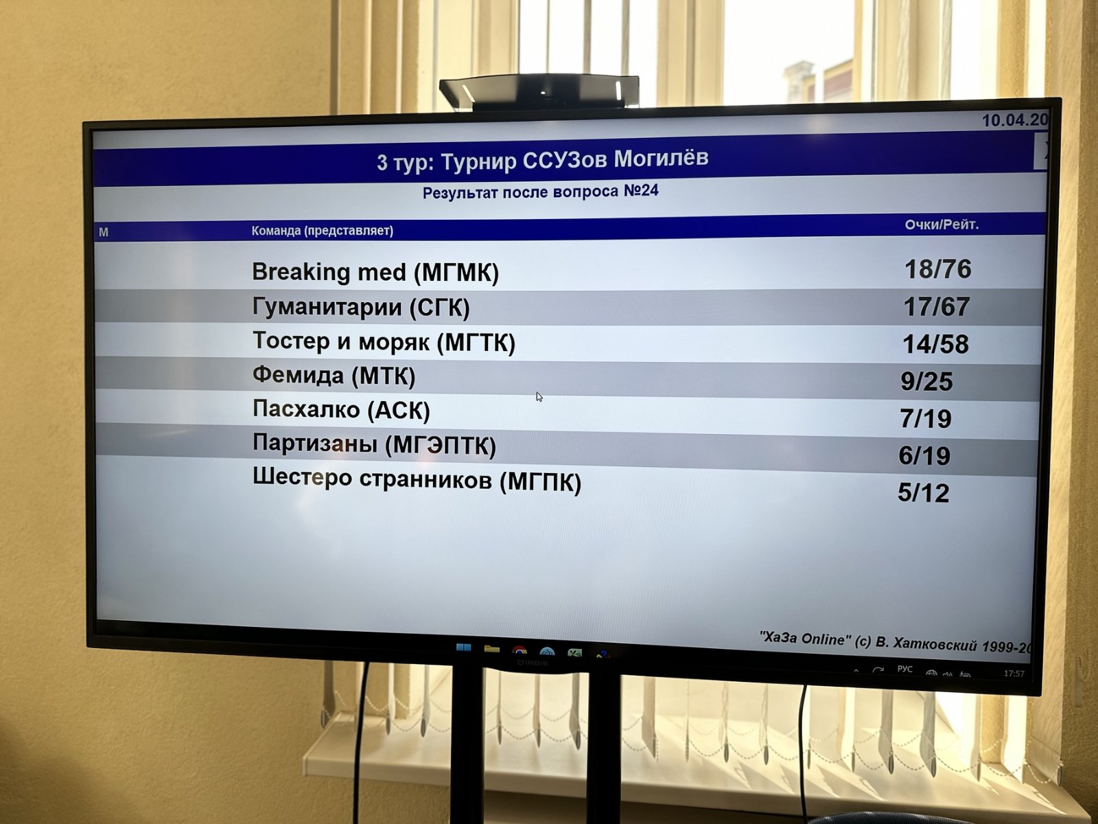 Городской чемпионат по интеллектуальным играм среди учащихся учреждений среднего специального образования