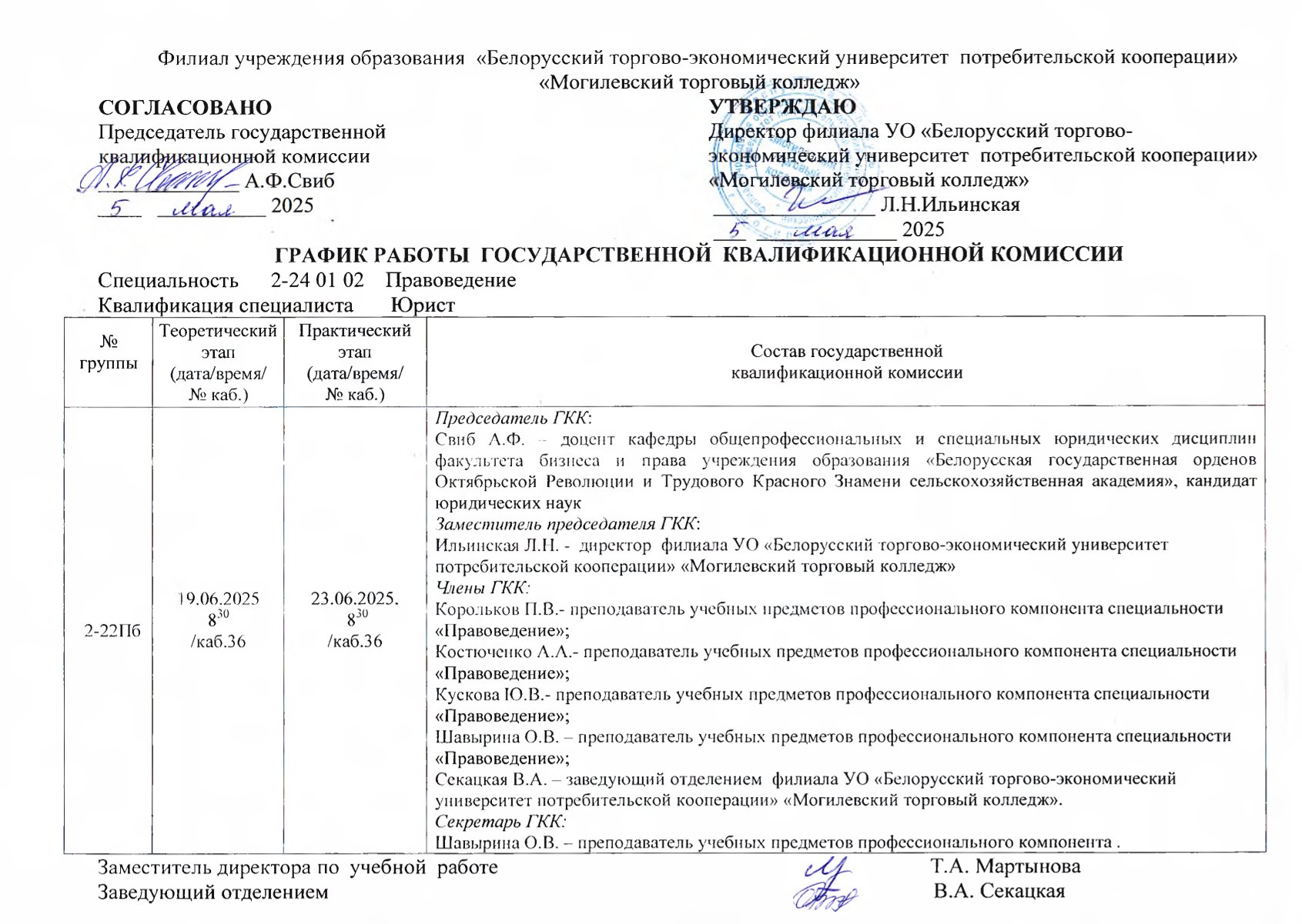 РАСПИСАНИЕ ГОСУДАРСТВЕННЫХ ЭКЗАМЕНОВ И КОНСУЛЬТАЦИЙ